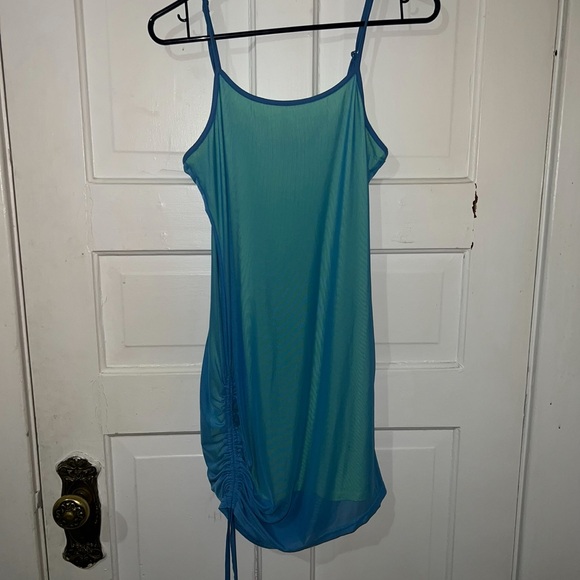 Blue sheer mini dress - Picture 3 of 4